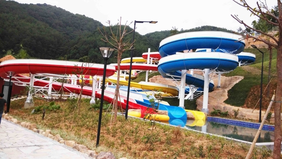 Kalite  Funny FPR Water Slide Games Double Open And Close Cool Water Slides for Water Park fabrika