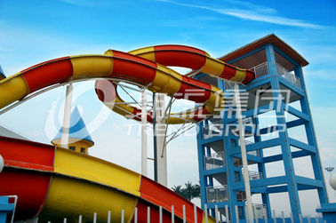 Platform Height 13m Fiberglass Water Slide 2 Person for Outdoor / Indoor Water Park