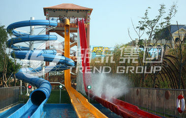 Speed Fiberglass Water Slides Combination Customized For Sale
