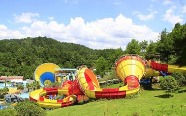 Customized Adults Fiberglass Water Park Tornado Slide 14.6m Height , 42*60m
