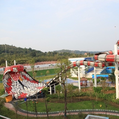 Adult Fiberglass Water Slide Galvanized Carbon Steel Frame King Cobra Slide for Water Park