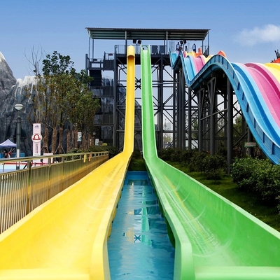 Theme Park Fiberglass Water Slides , Plastic Custom Combined Water raft Slides for Water Park