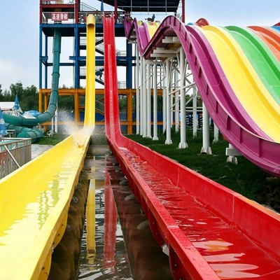 Theme Park Fiberglass Water Slides , Plastic Custom Combined Water raft Slides for Water Park