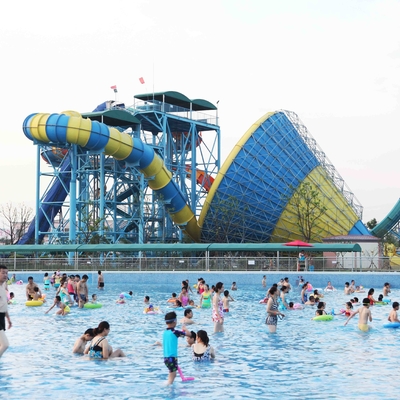 Tornado Large Fiberglass Water Slides , 720 Riders Per Hour Capacity of Water Park