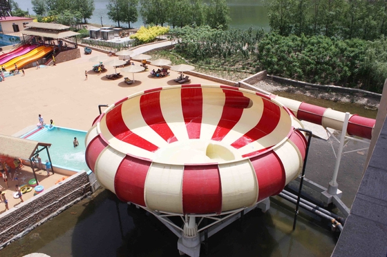 Family Games Fiberglass Water Slides 19m Height Waterpark Super Bowl , 32*53m Floor Space for Water Park