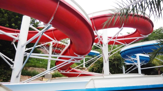 304 Stainless Steel Screw Fiberglass Water Slides 1m Width OEM for Water Park