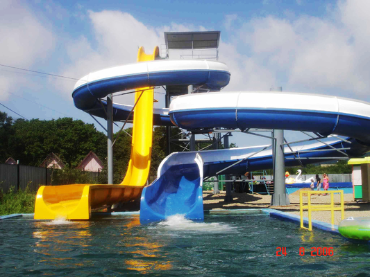 SGS Approval Huge Theme Park Adult Water Slides In Water Parks , Blue