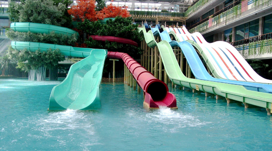 304 Stainless Steel Screw Fiberglass Water Slides 1m Width OEM for Water Park