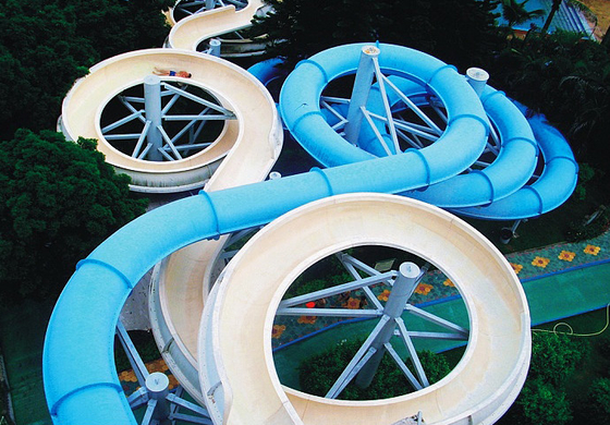 304 Stainless Steel Screw Fiberglass Water Slides 1m Width OEM for Water Park