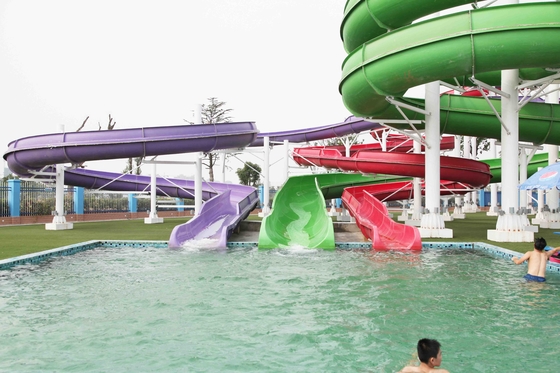 Customized Family Aqua Park Slides Outdoor Fiberglass Water Slide For Amusement Park