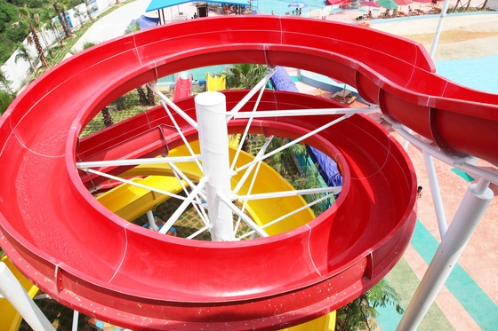 Fun Outdoor Adult Fiberglass Water Slides CE , Customized Length for Water Park