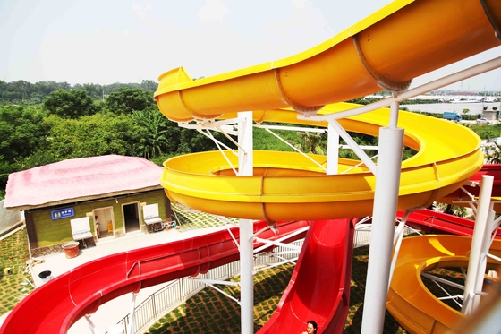 Fun Outdoor Adult Fiberglass Water Slides CE , Customized Length for Water Park