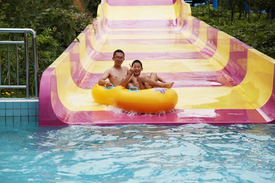 stainless steel / fiberglass Water Slides Floor space 17 * 40m