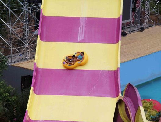 Custom Big Water Slides , Amusement Park Boomerang Aqua Slide For 2 People in Water Park