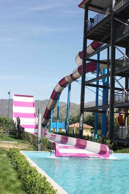 stainless steel / fiberglass Water Slides Floor space 17 * 40m