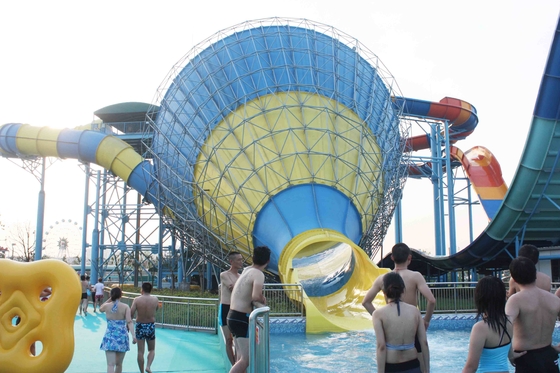 Small Fiberglass Water Slides for family interaction in kids water playground for Water Park