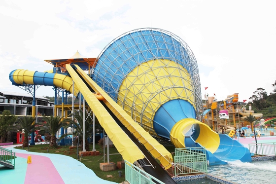Big Tornado Fiberglass Pool Slides , High Capicity Family Water Slide Games