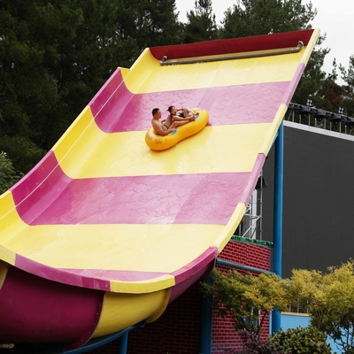Custom Big Water Slides , Amusement Park Boomerang Aqua Slide For 2 People in Water Park