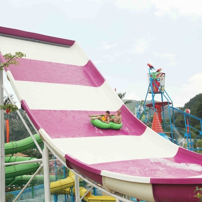 Outdoor Custom Water Slides , Amusement Park Boomerang Aqua Slide For 2 People