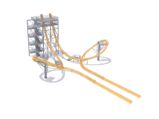 Aqua LoopBody Slide Aqua Park Fiberglass Water Slides , Platform Height 16m