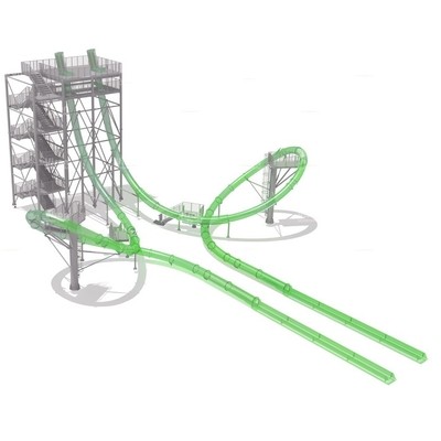 Aqua LoopBody Slide Aqua Park Fiberglass Water Slides , Platform Height 16m