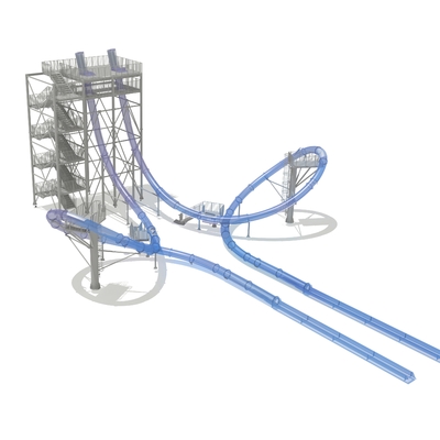 Aqua LoopBody Slide Aqua Park Fiberglass Water Slides , Platform Height 16m
