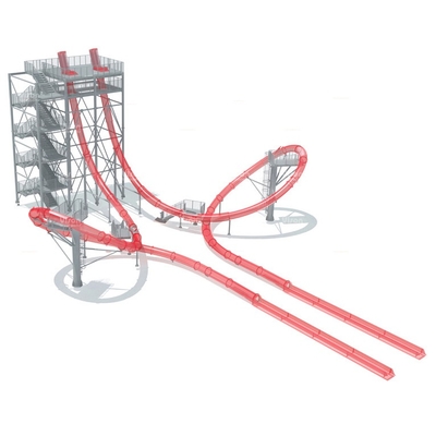 Aqua Loop Huge Fiberglass Water Slides For Adult , Fixed Type Slide for Outdoor Water Park