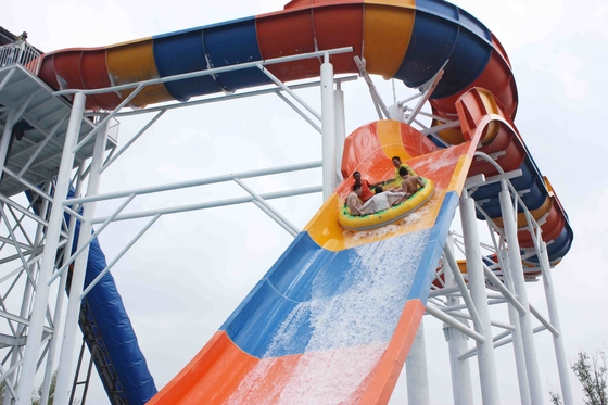 304 Stainless Steel Fiberglass Water Slides / Water Park Slides 13m Platform Height / Customized Water Park Equipment