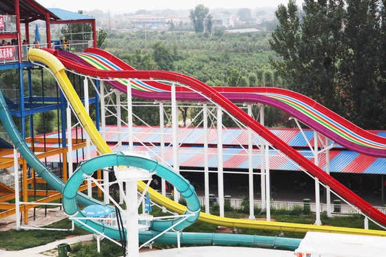 Heyecan verici kaydırma Su Parkı Su döngüsü Cam Fiber Su Kaydırmaları, Platform Yüksekliği 16m