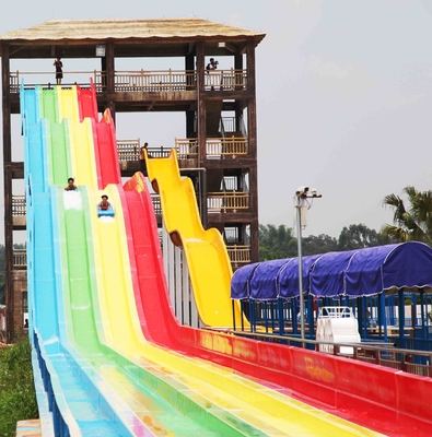 Oragne Outdoor Water Slides Common Aqua Park Facility With Raft Slide