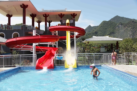 Green And Yellow High Speed Fiberglass Water Slides Optional Color For Adults