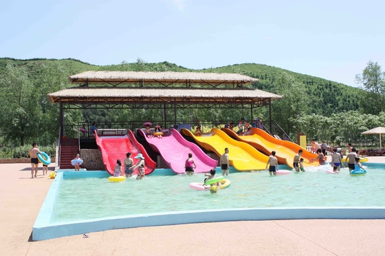 Açık Su Parkı İnşaatı İçin Vücut veya Sal ile FRP Çocuk Kombinaton Su Kaydırağı