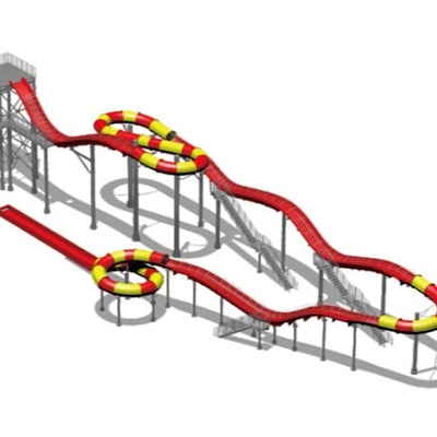 Commercial Water Park Slide Fiber Glass Capacity 360 persons / h Water Roller Coaster