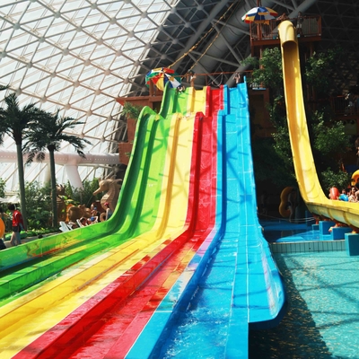Colorful Above Ground Fiberglass Water Slides , Fiberglass Pool Slide for Amusement Park