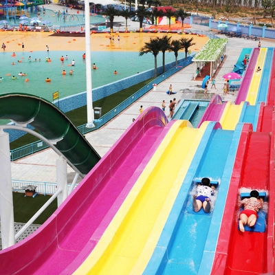 Funny Rainbow Big Pool Custom Water Slides For Family Aqua Park