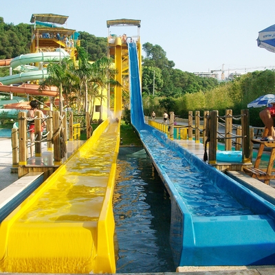 Green And Yellow High Speed Fiberglass Water Slides Optional Color For Adults