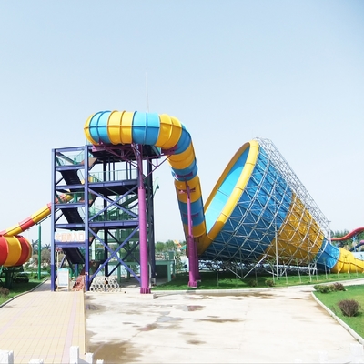 Yetişkinler İçin Özel Açık Fiberglas Kasırga Su Kaydırağı, 14.6m Platform Yüksekliği
