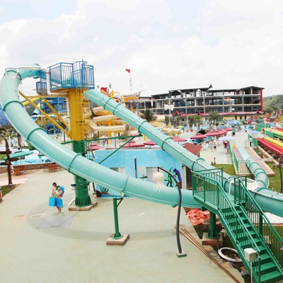 Customized Exciting Aqua Park Fiberglass Water Slides , Platform Height 16m For Adults