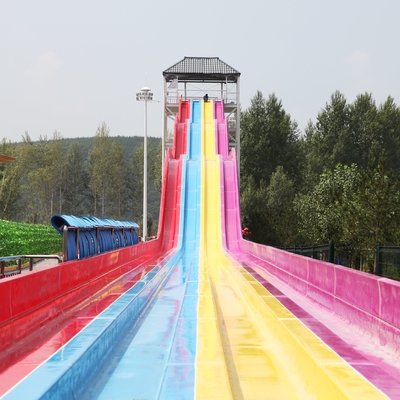 Funny Rainbow Big Pool Custom Water Slides For Family Aqua Park