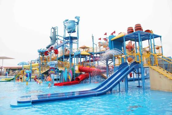 Amusement Water Fortress with Adult Water Slide / Children Waterslide