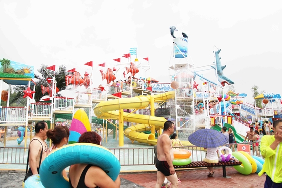 Pirate Ship Water Theme Park Aqua Playground With Steel Structure
