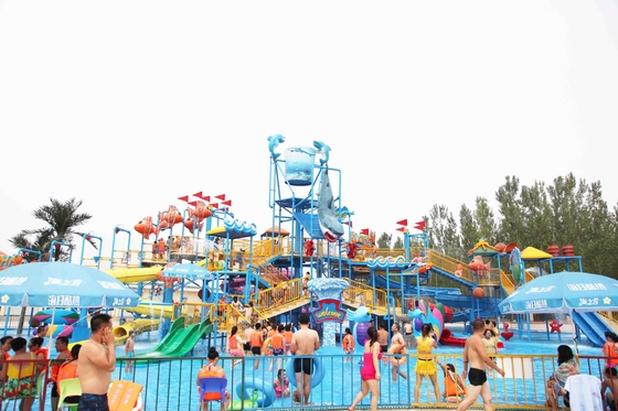 Pirate Ship Water Theme Park Aqua Playground With Steel Structure