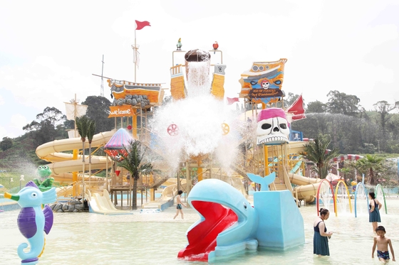 Giant Hotel Aqua Playground Children / Adults Friendly Water Slides