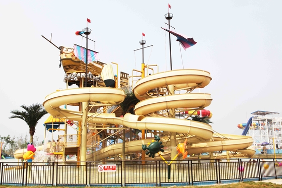 Exciting family water park in giantic waterhouse with different style waterslide / Fiberglass water slides