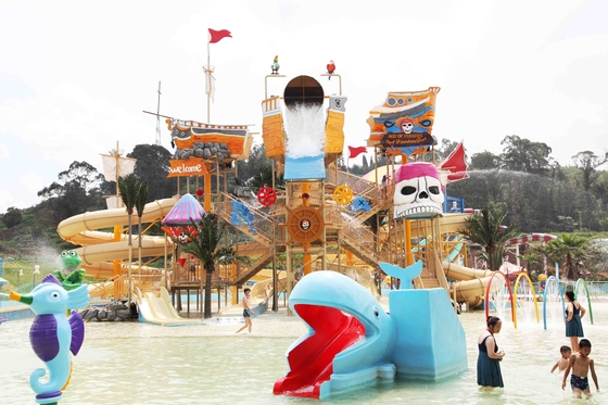 Custom Fiberglass Water Park Equipments , Gaint Water House Playground