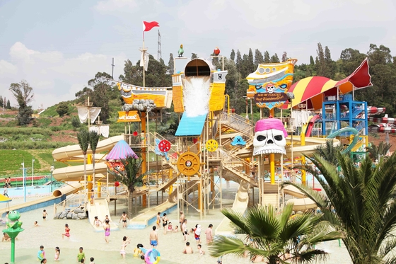 Custom Fiberglass Water Park Equipments , Gaint Water House Playground