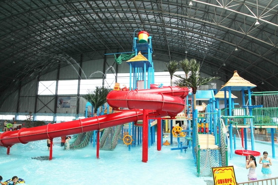 Family Commercial Aqua Playground Fiberglass Slides for Theme Parks Games