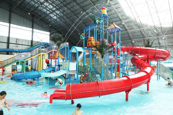 Family Commercial Aqua Playground Fiberglass Slides for Theme Parks Games