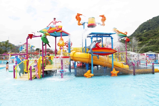 Açık Ticari Emniyetli Fiberglas Çocuk Su Parkı Aqua Park Su Evi