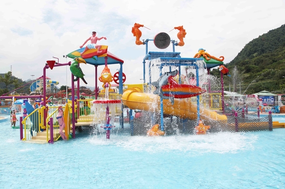 Fiberglass Kids' Water Playground inside water parks with water pump / Customized Water Slide